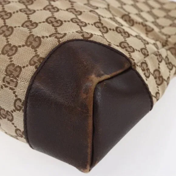 GUCCI GG Canvas Shoulder Bag Beige Silver 110054 Auth 151886 - Picture 10 of 16